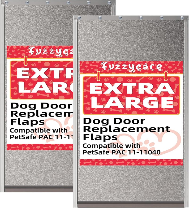 Fuzzycare 2PACK Extra Large Dog Door Replacement Flap with Screws,Doggie Door Replacement Flaps Compatible with PetSafe Freedom Doggie Doors PAC11-11040, 13 1/8" X 24 7/8", Flexible, Weather Resistant - Image 1